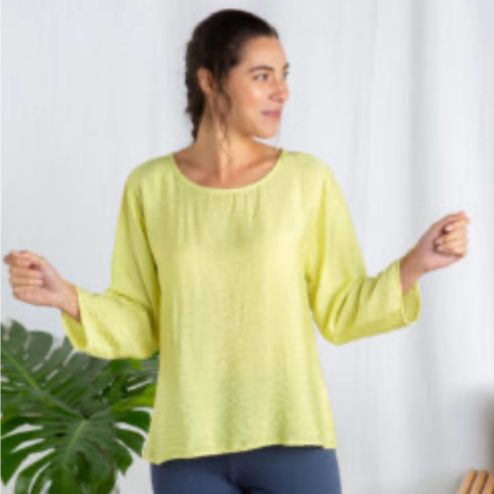 Cut Loose Bright Green 3/4 Sleeve Parachute Tunic Top Size XS Extra Small
